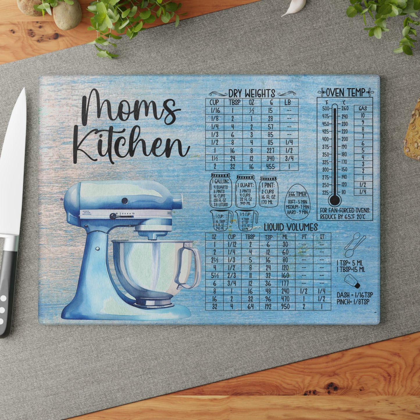 Mom's Kitchen Glass Cutting Board