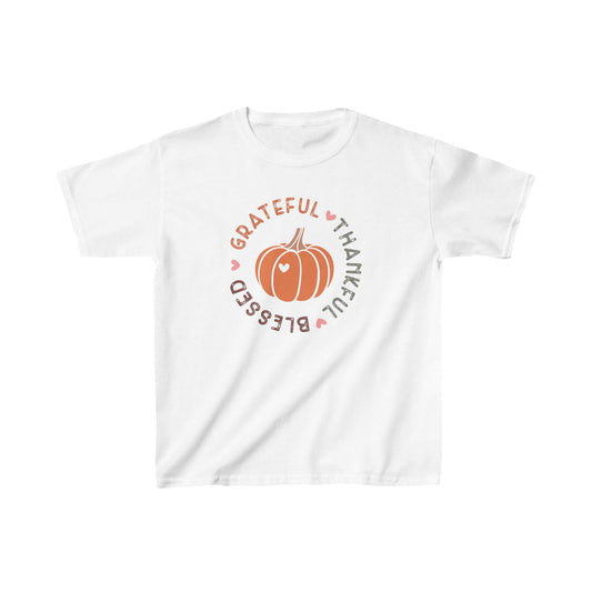 Thankful Grateful Blessed Kids Tee