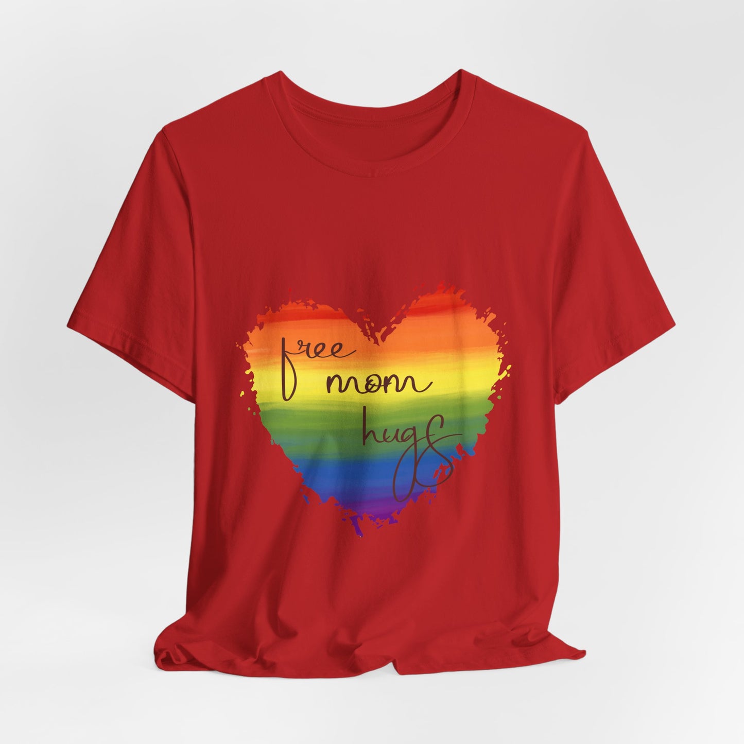 Free Mom Hugs Rainbow Heart Tee