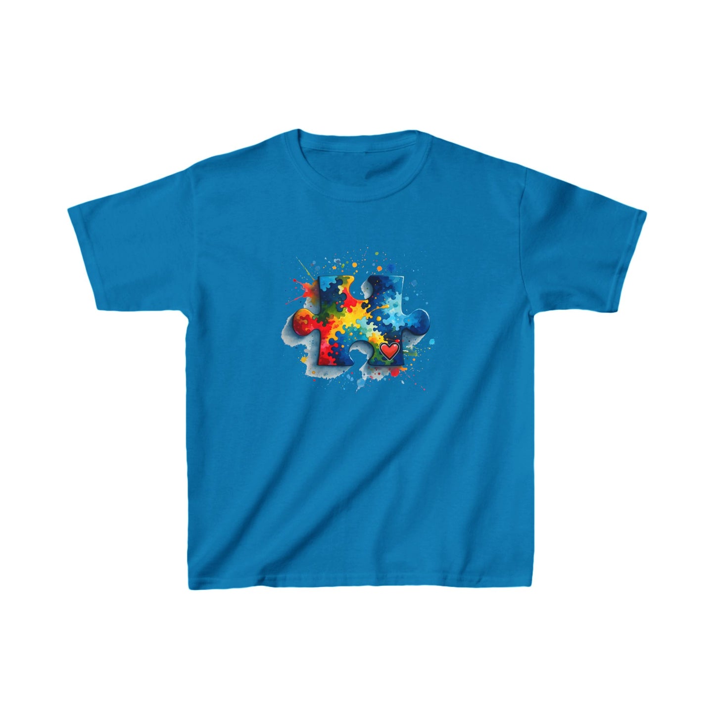 Paint Splatter Puzzle Piece Kids Tee