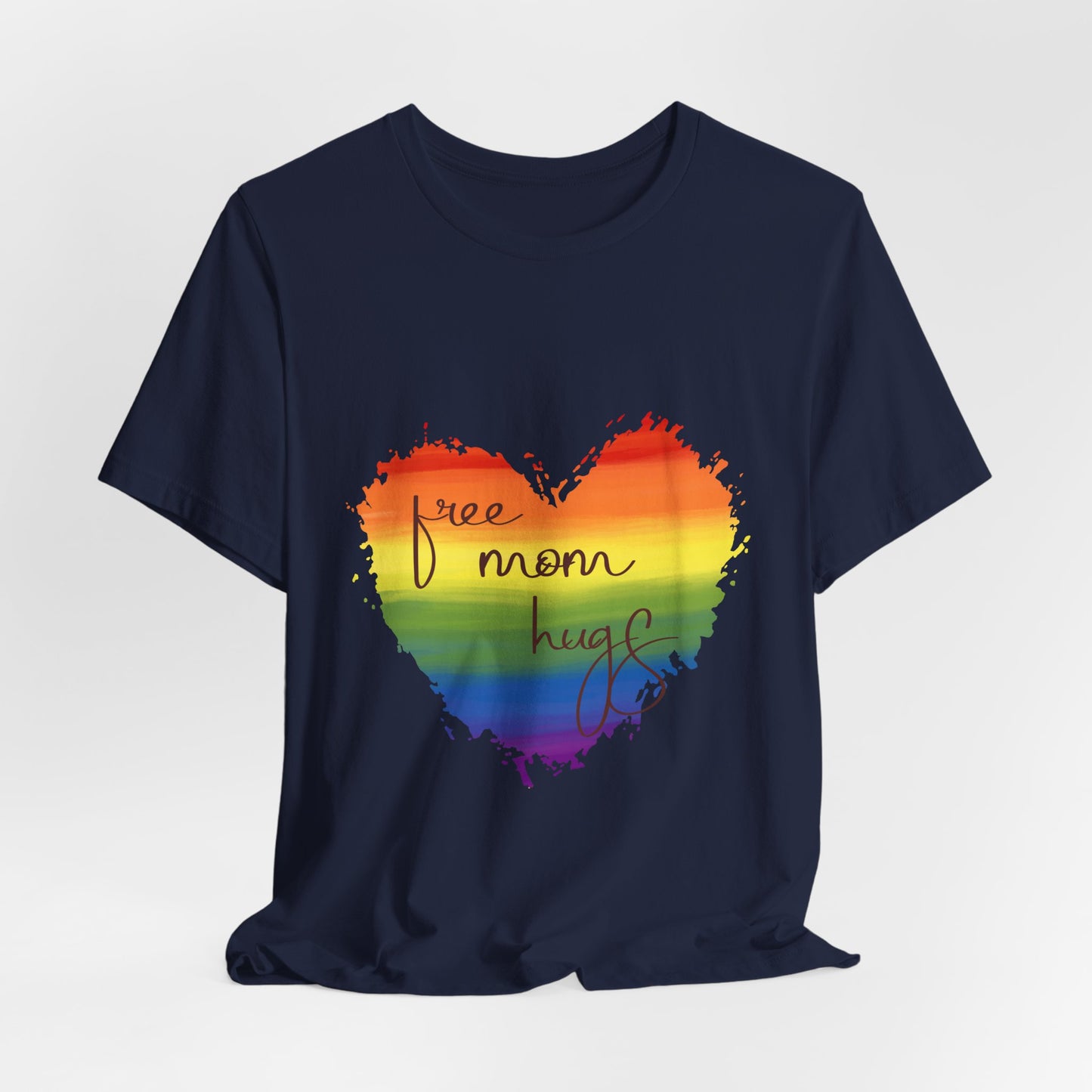 Free Mom Hugs Rainbow Heart Tee