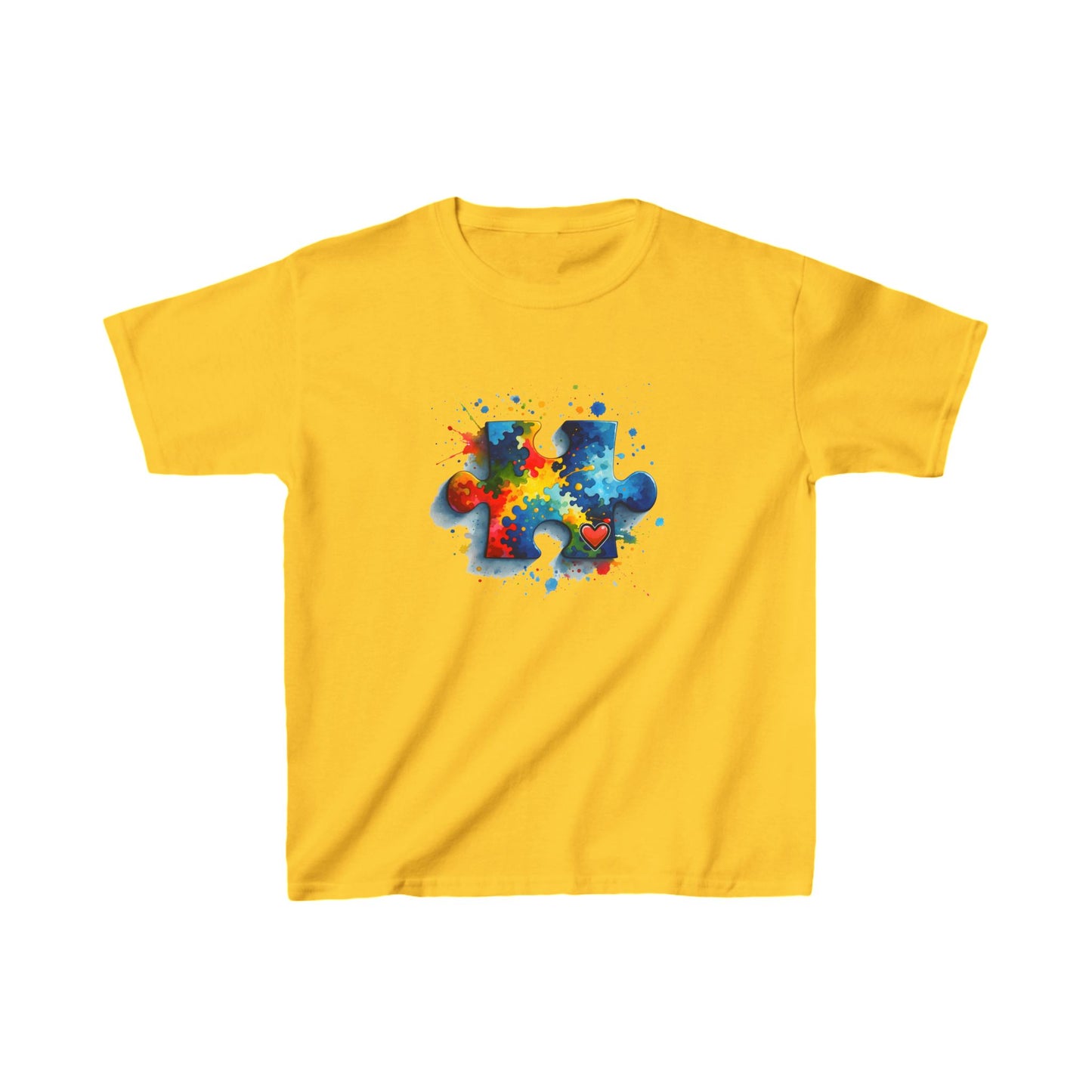 Paint Splatter Puzzle Piece Kids Tee