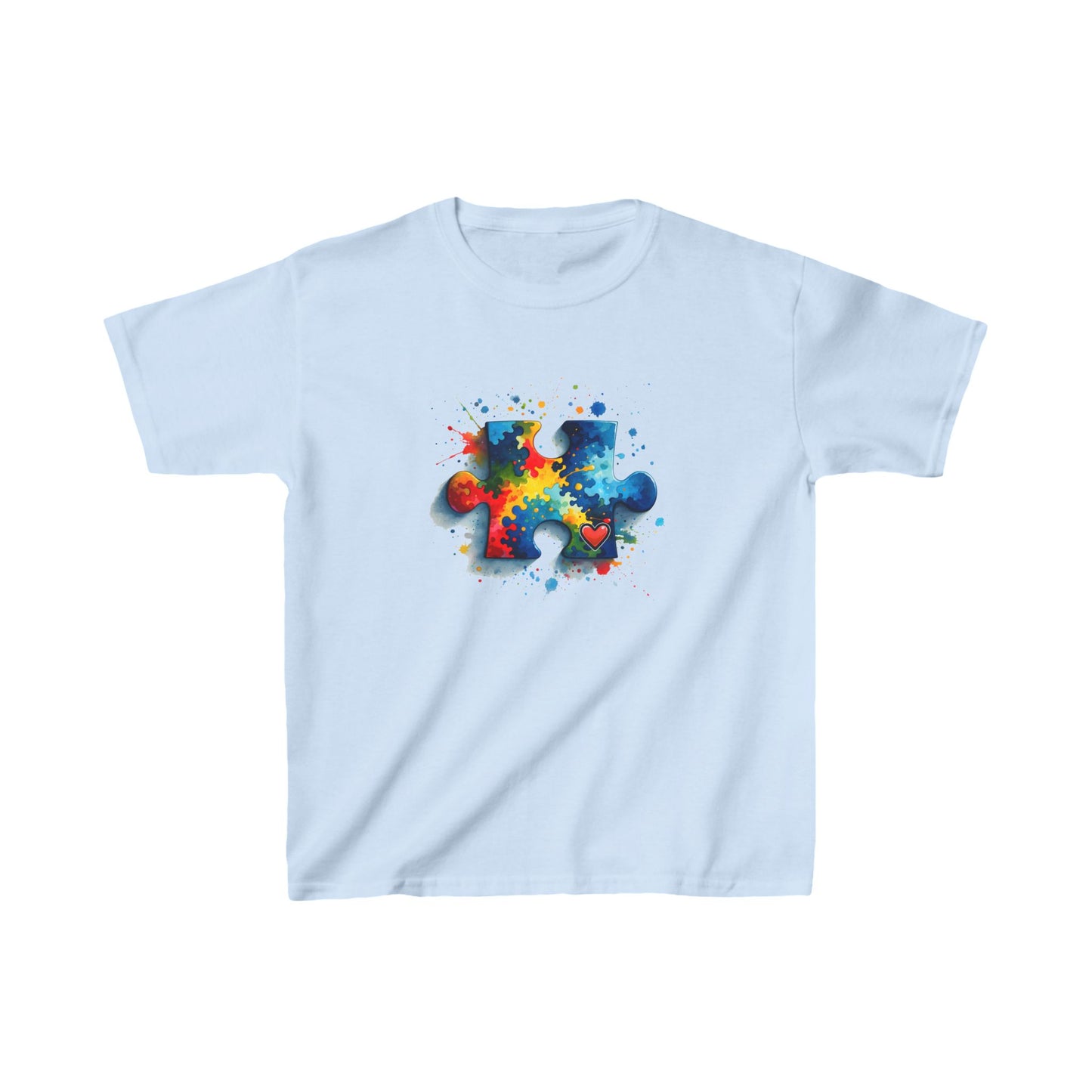 Paint Splatter Puzzle Piece Kids Tee