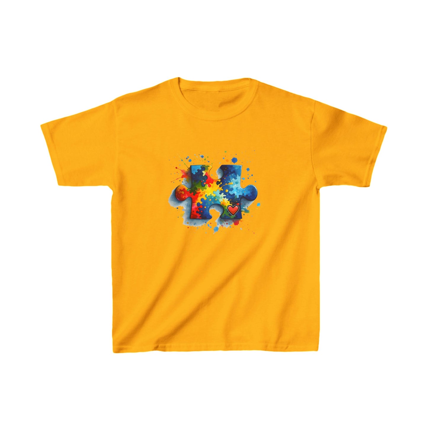 Paint Splatter Puzzle Piece Kids Tee