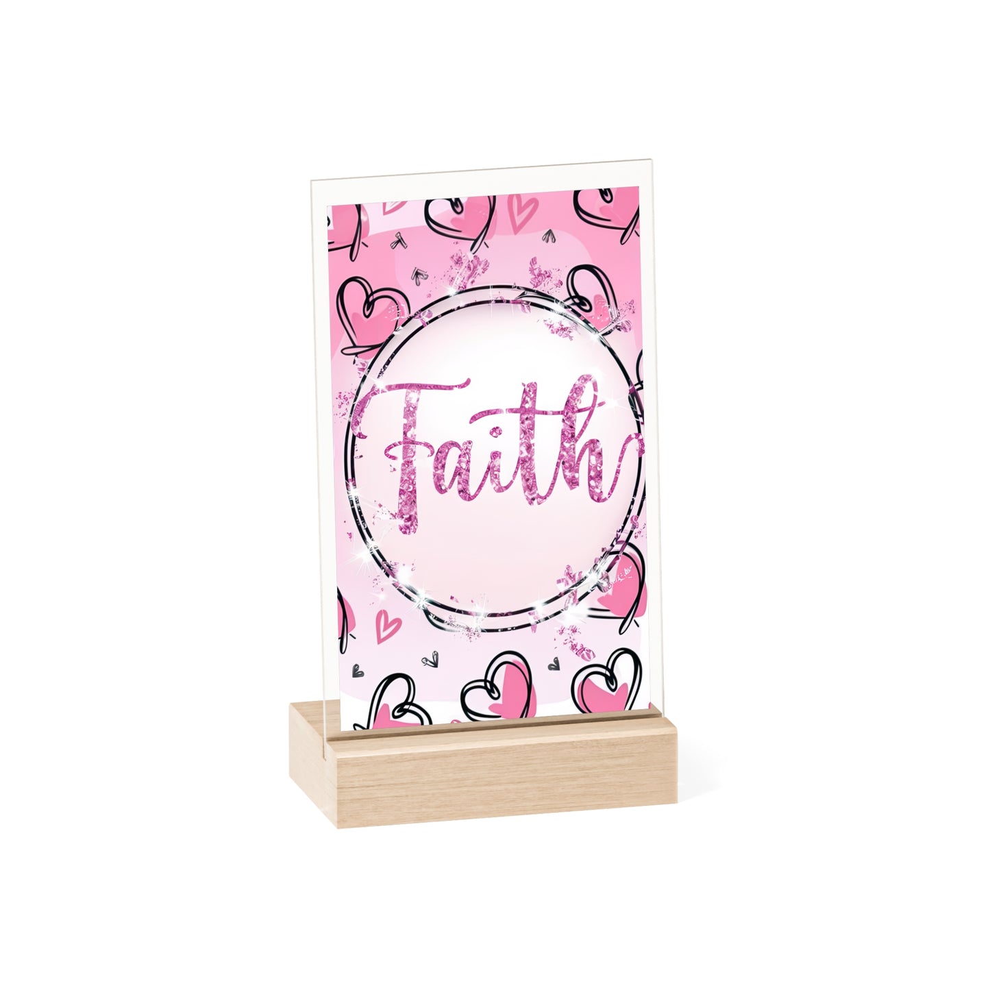 FAITH Acrylic Sign with Wooden Stand