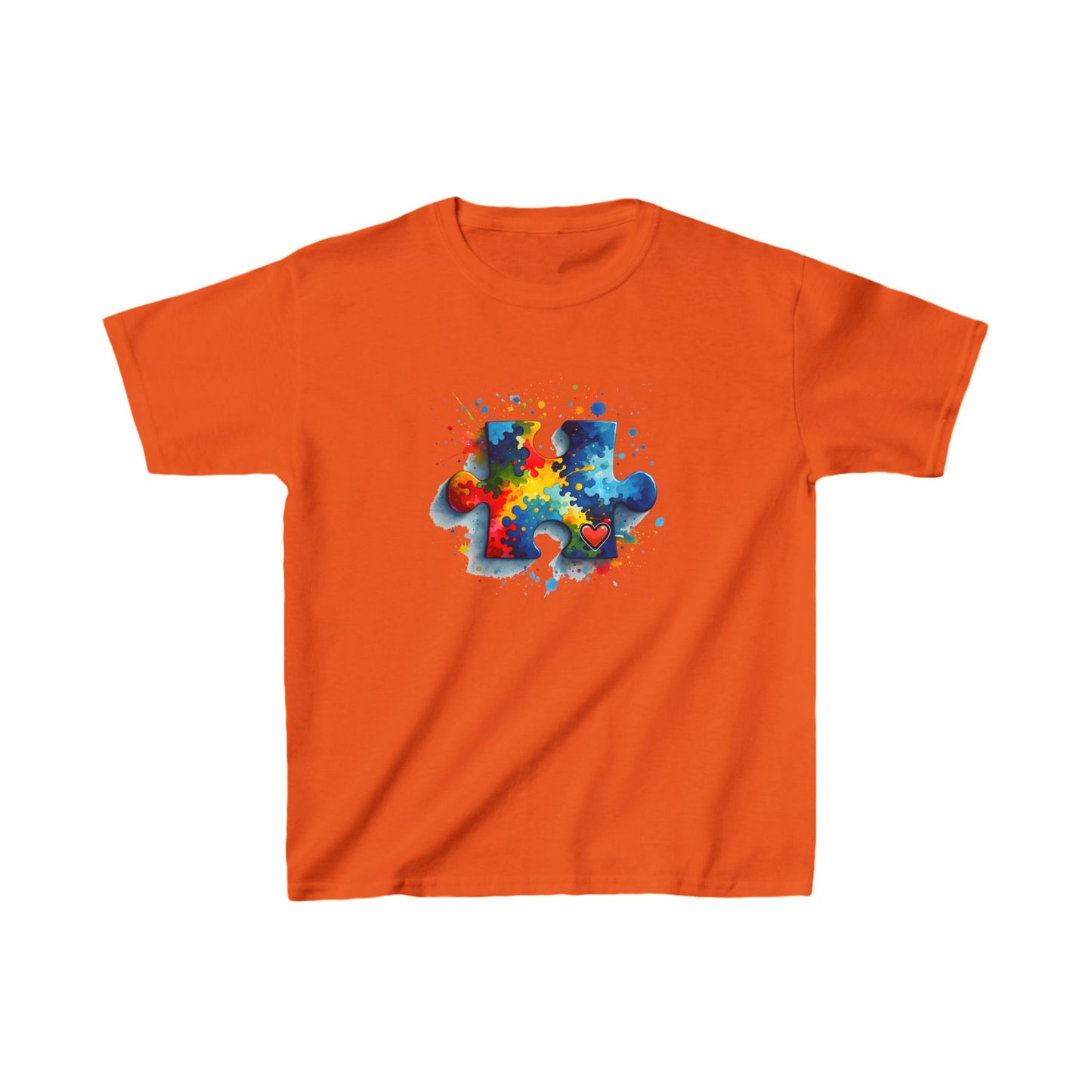 Paint Splatter Puzzle Piece Kids Tee