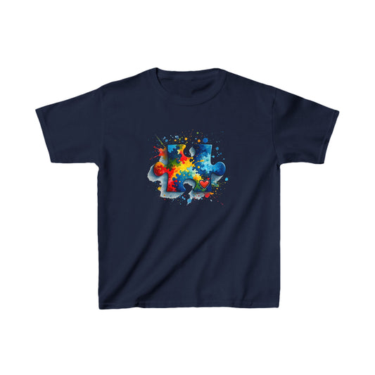 Paint Splatter Puzzle Piece Kids Tee