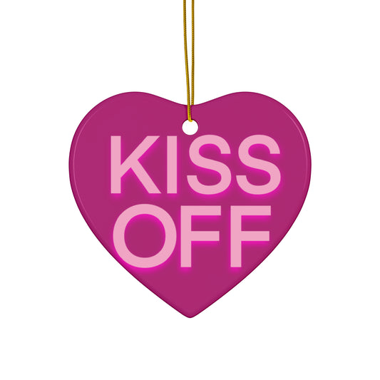 Kiss Off Ceramic Ornament