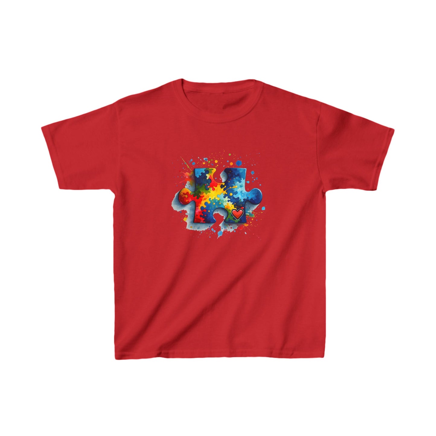 Paint Splatter Puzzle Piece Kids Tee