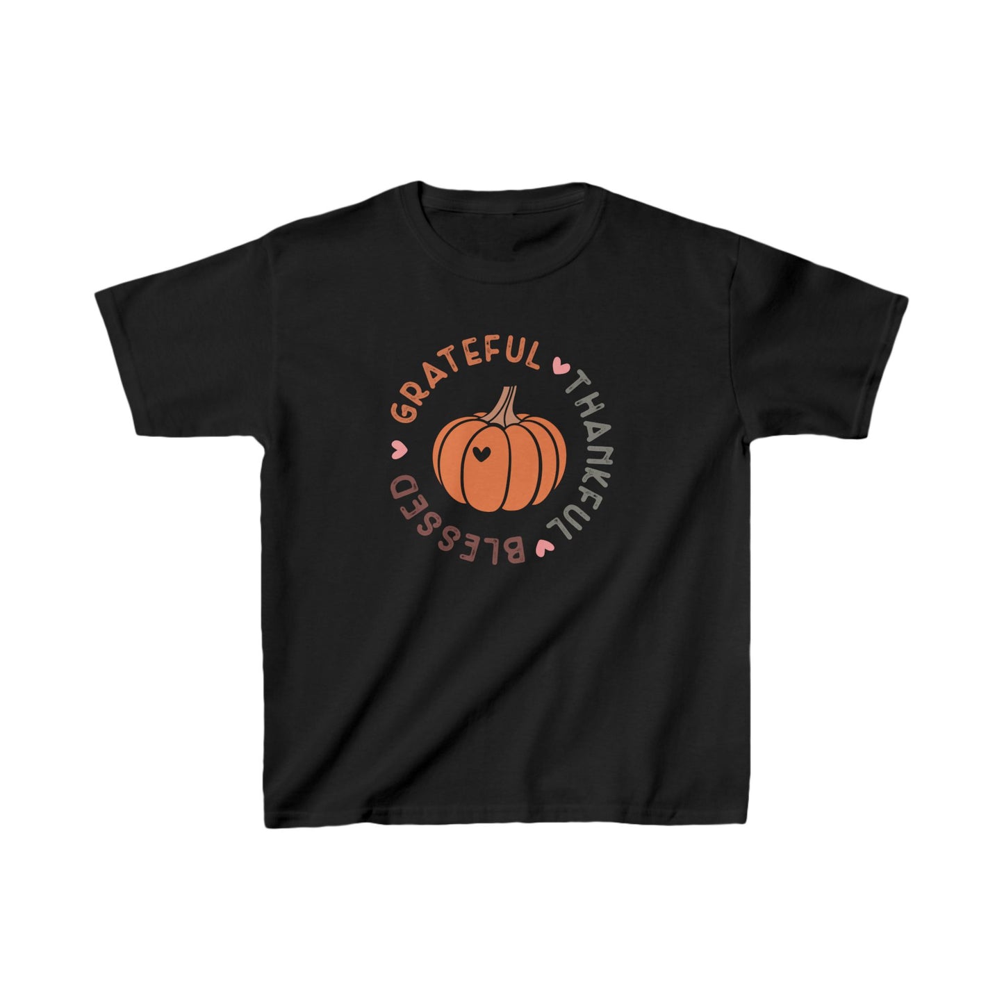 Thankful Grateful Blessed Kids Tee