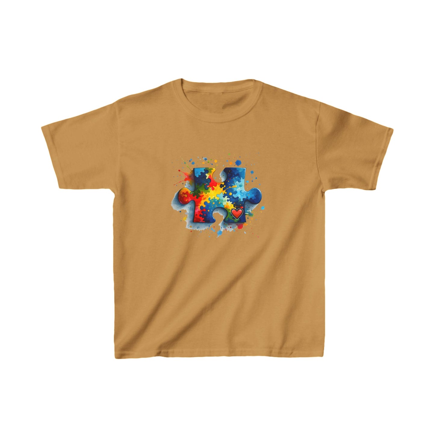 Paint Splatter Puzzle Piece Kids Tee