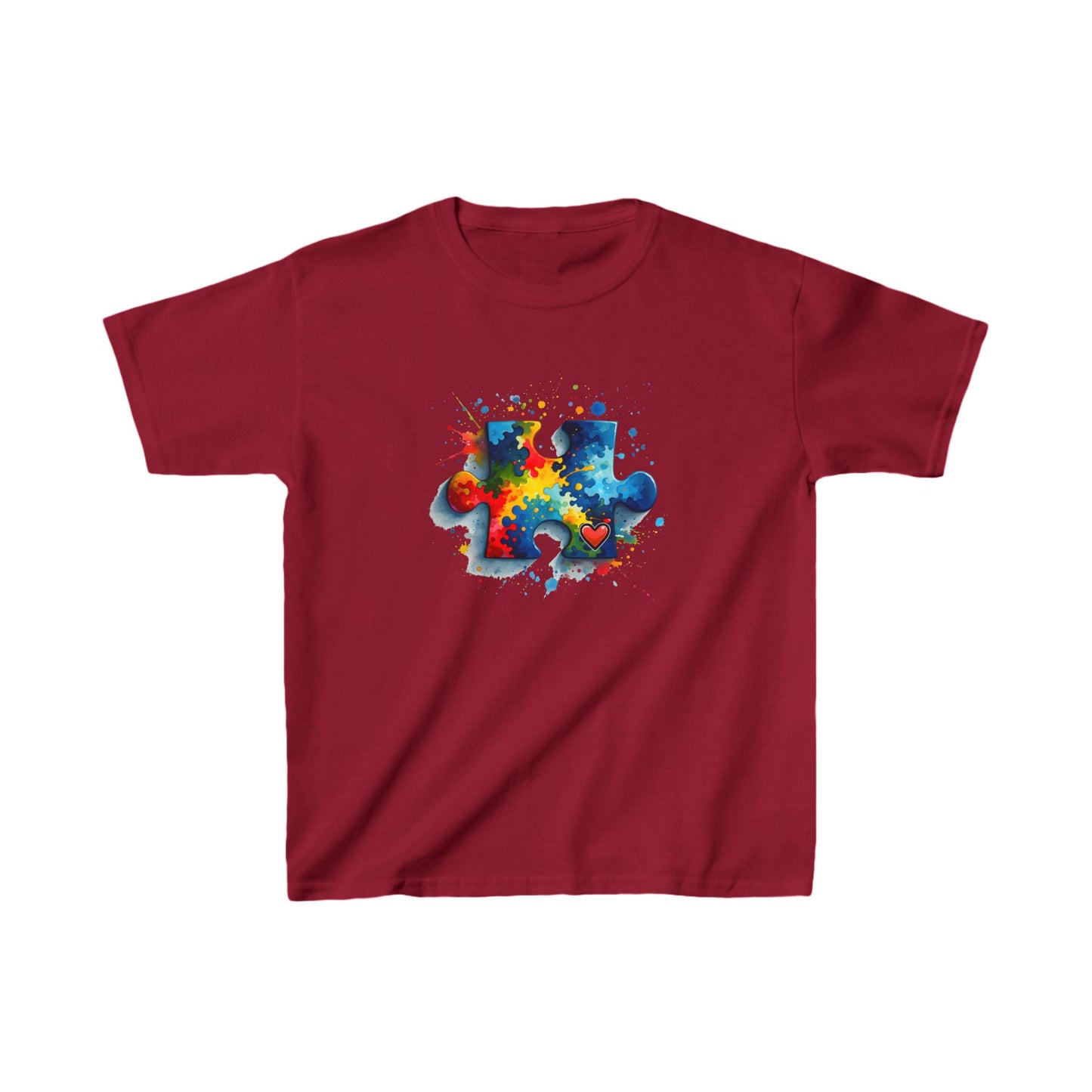 Paint Splatter Puzzle Piece Kids Tee