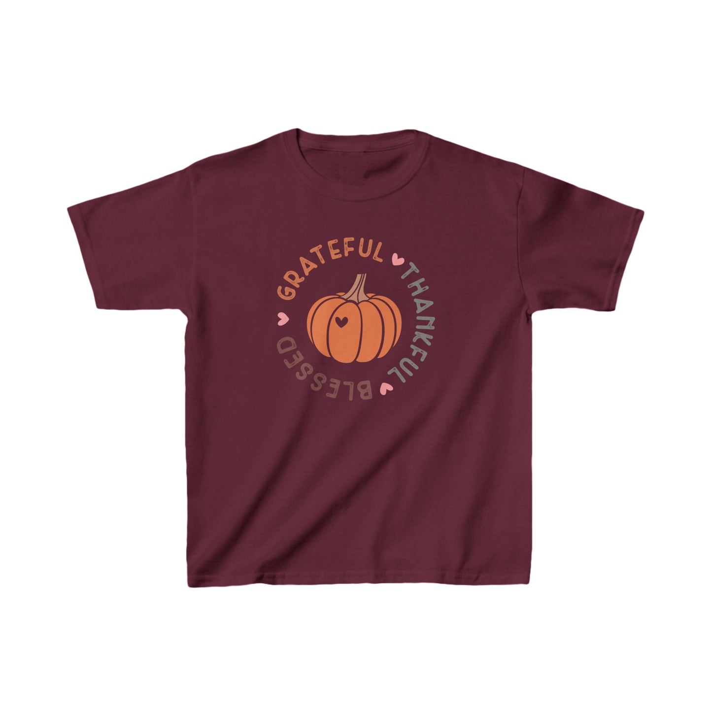 Thankful Grateful Blessed Kids Tee