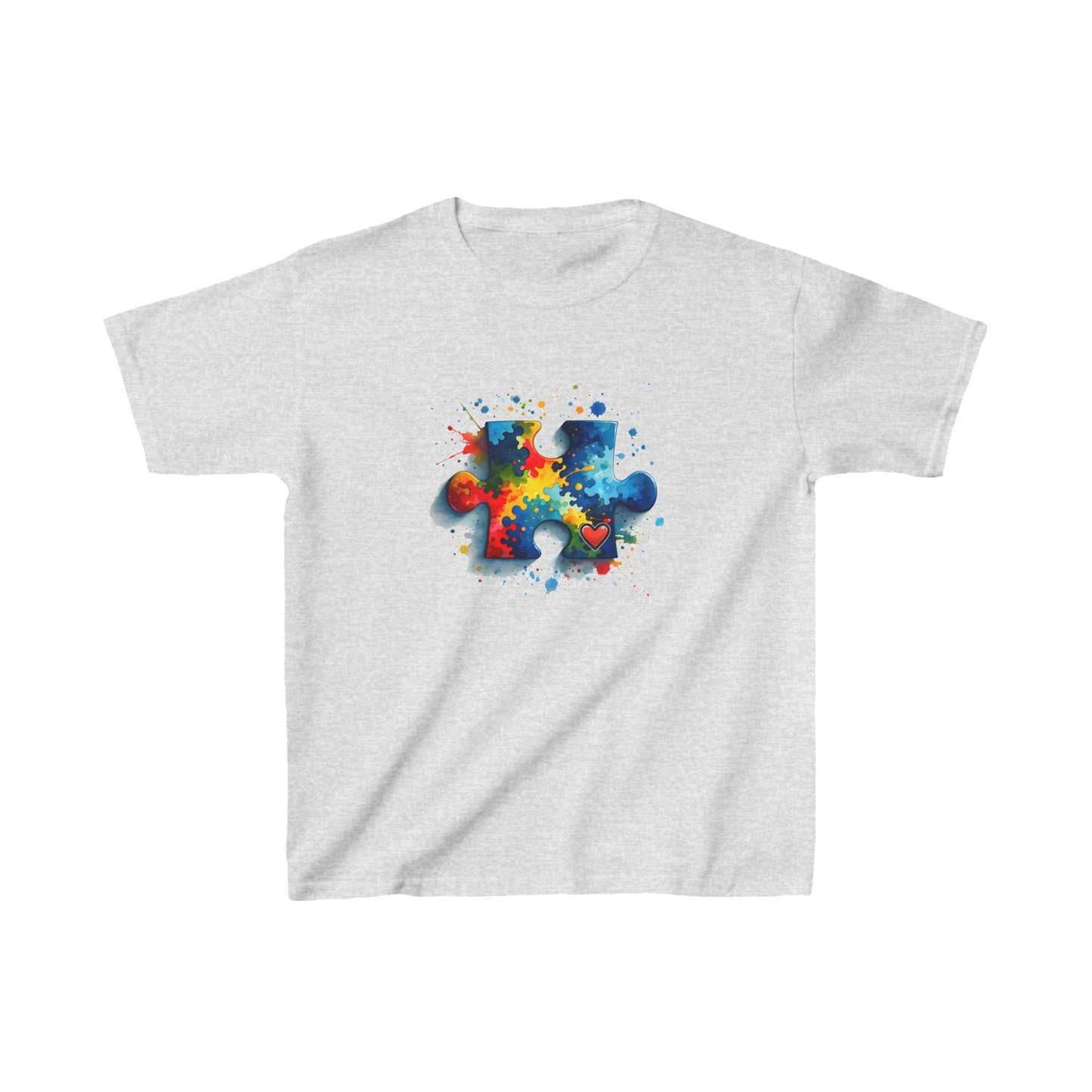 Paint Splatter Puzzle Piece Kids Tee