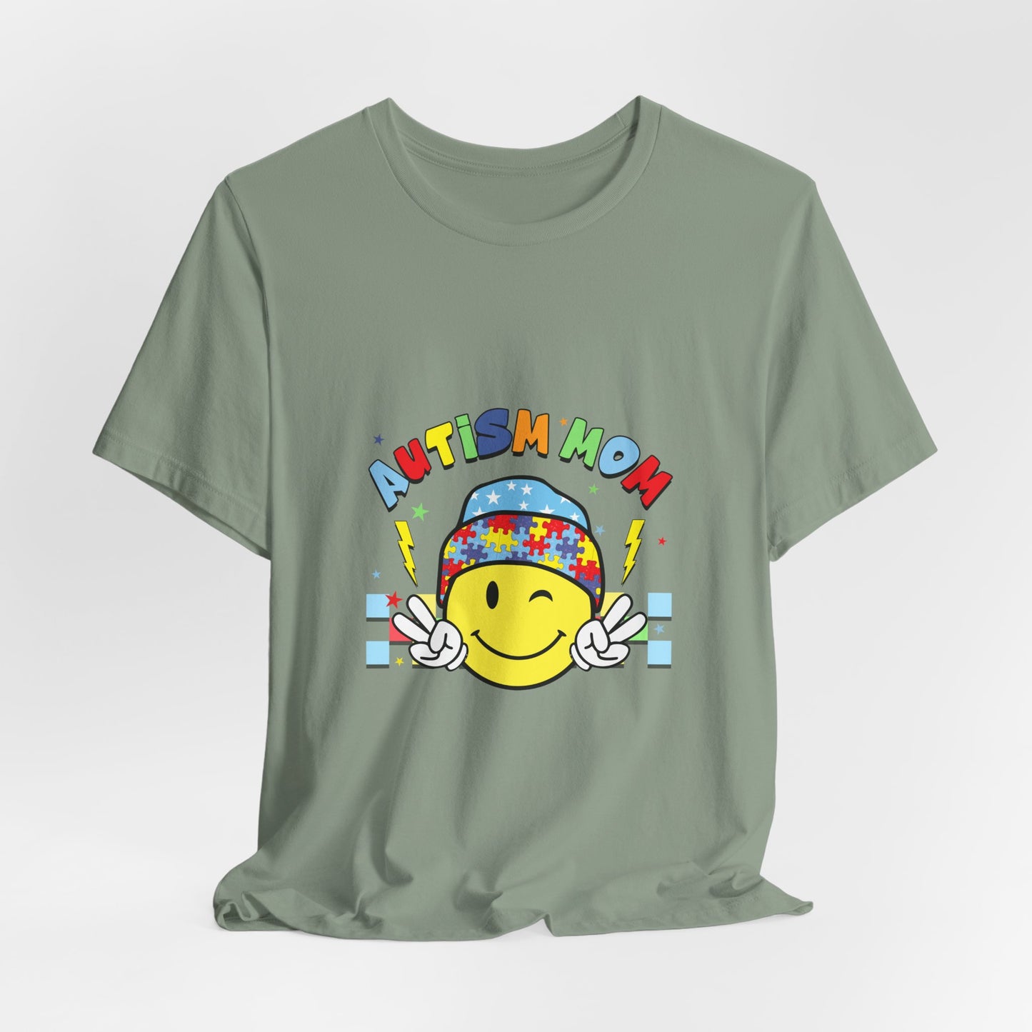 Smiley Face Autism Mom Tee