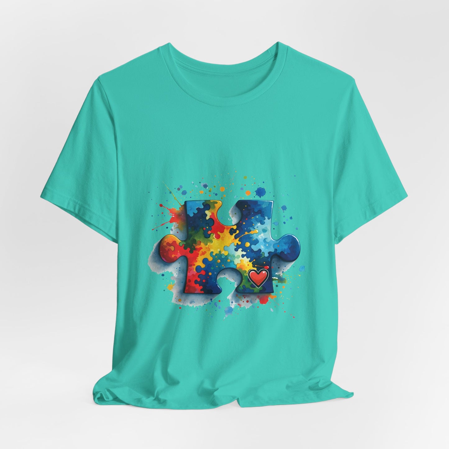 Paint Splatter Puzzle Piece Tee