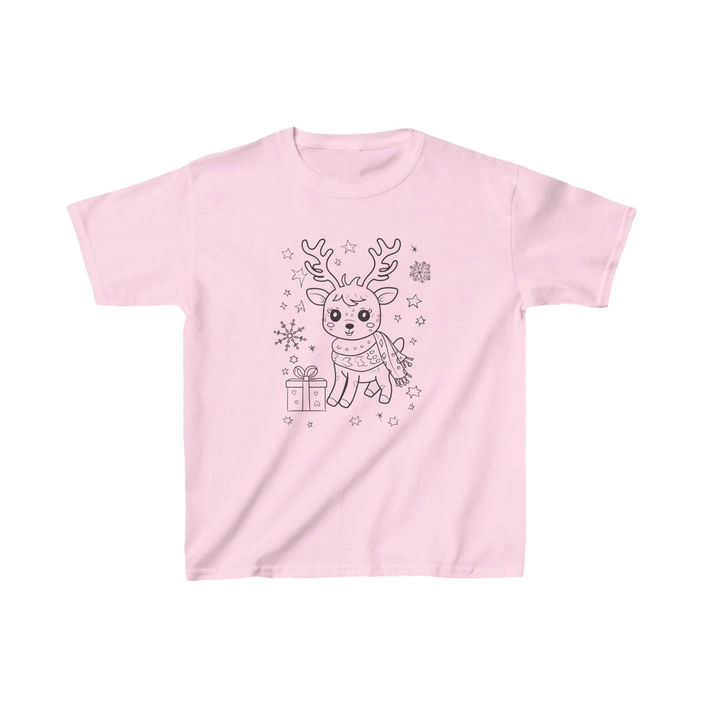 Color Your Christmas Reindeer Kids Tee