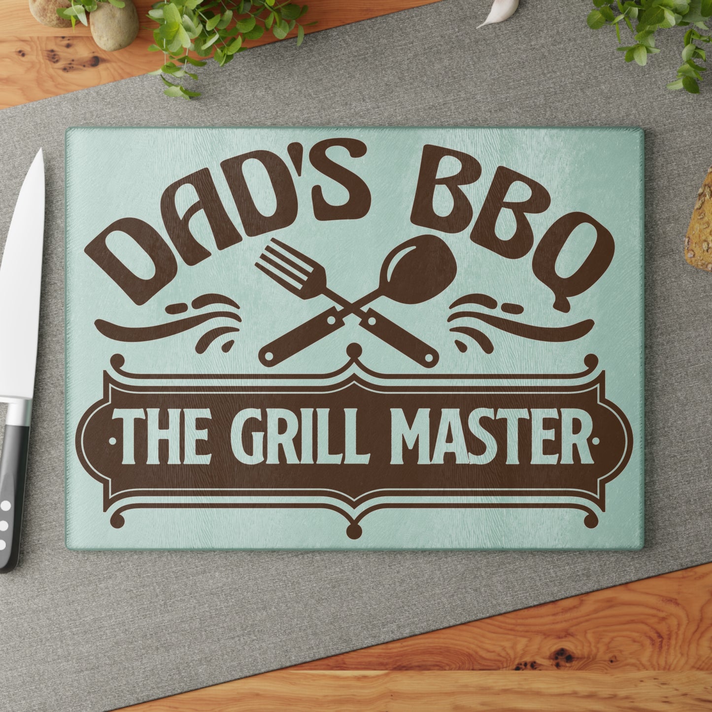 Dad's BBQ Glass Cutting Board