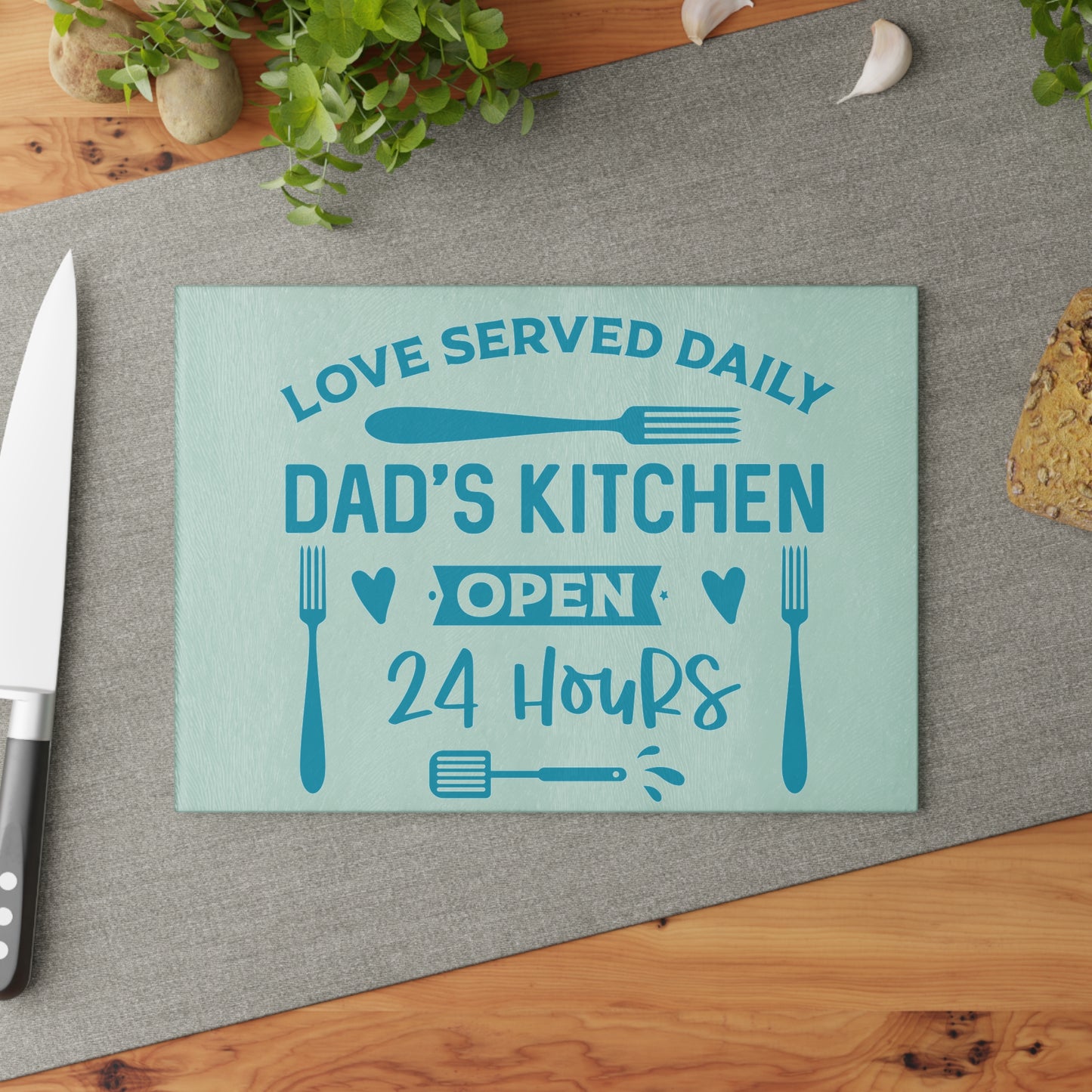 Dad's Kitchen Glass Cutting Board