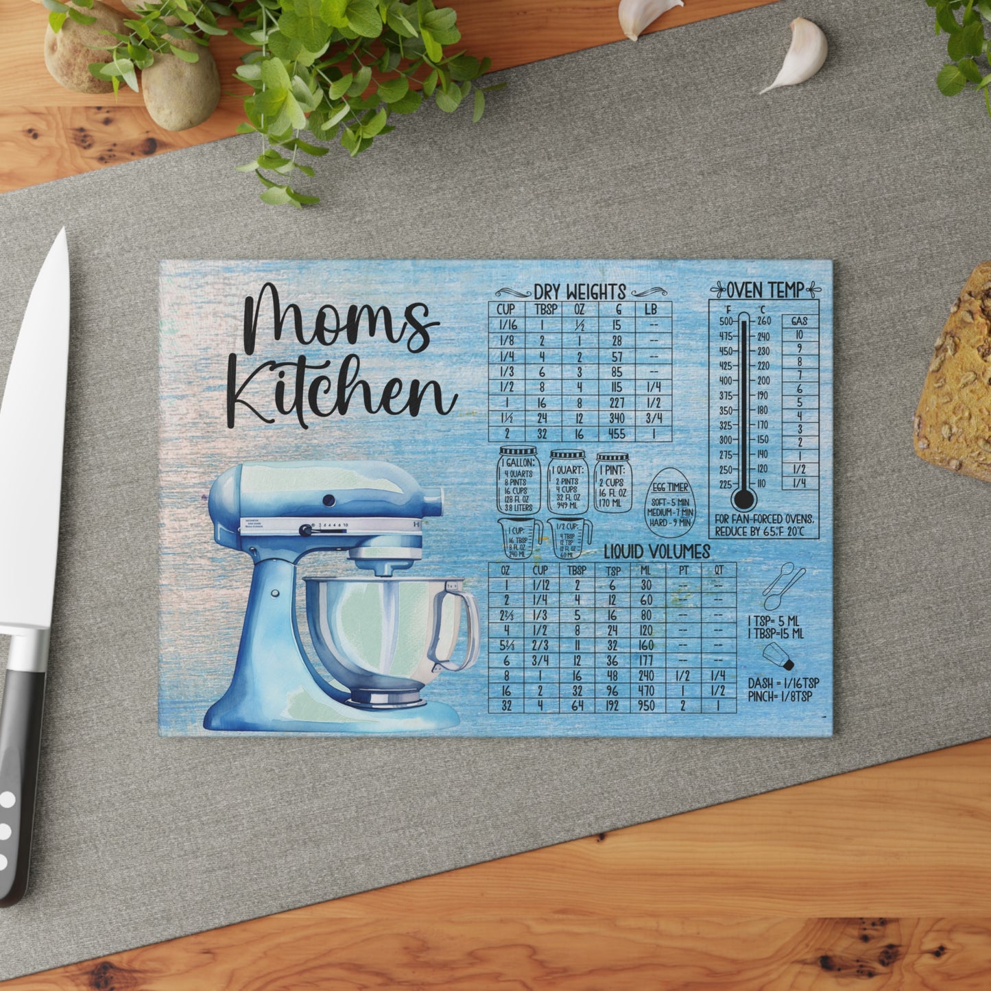 Mom's Kitchen Glass Cutting Board