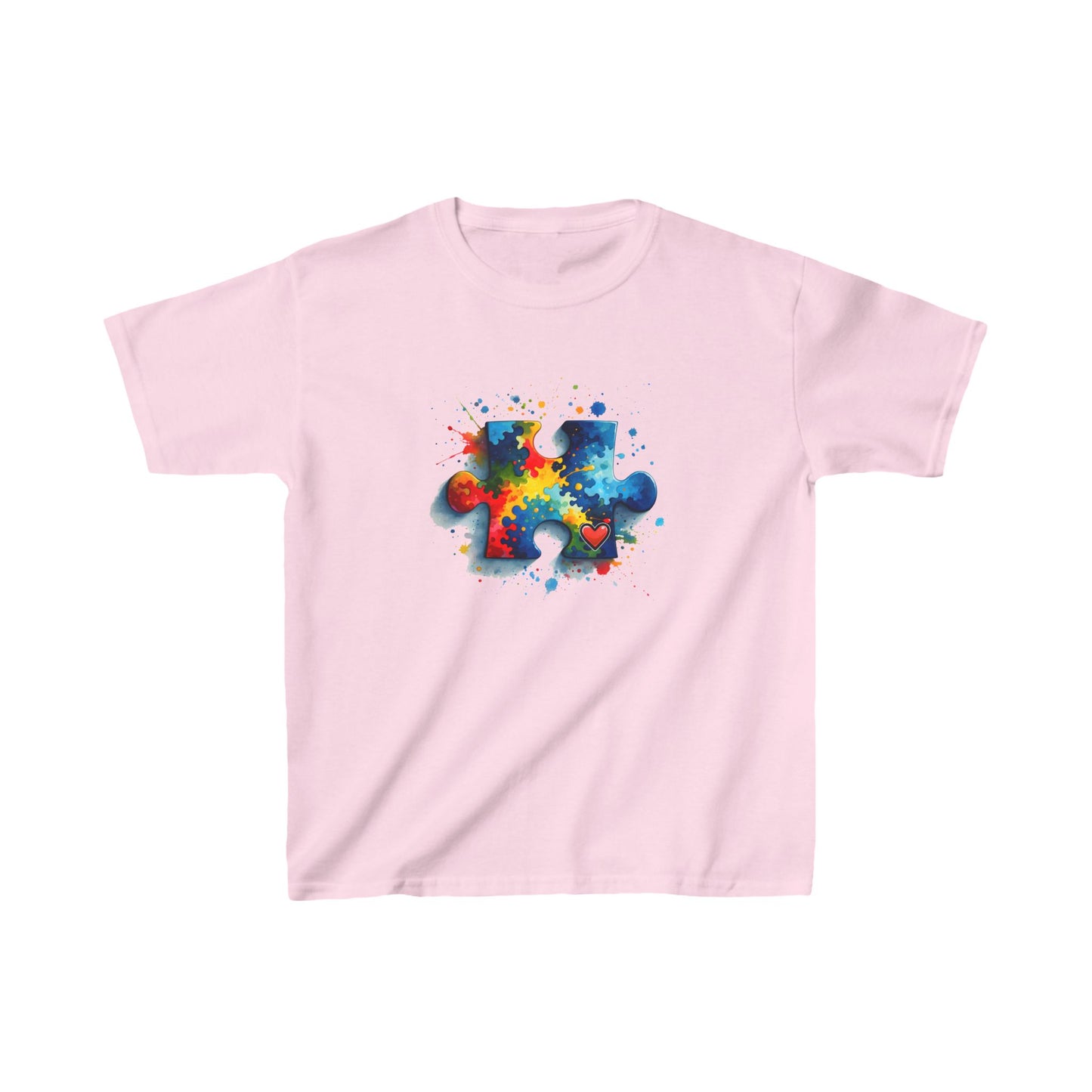 Paint Splatter Puzzle Piece Kids Tee