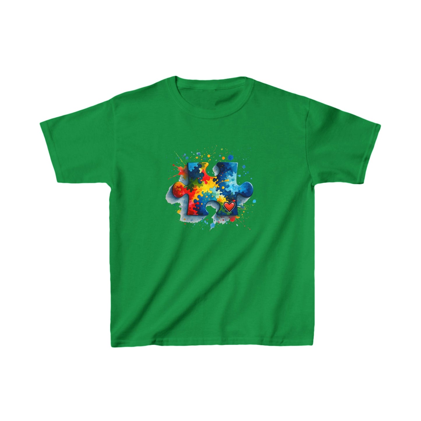 Paint Splatter Puzzle Piece Kids Tee