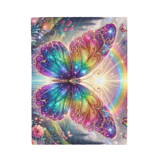 Glitter Rainbow Butterfly Blanket