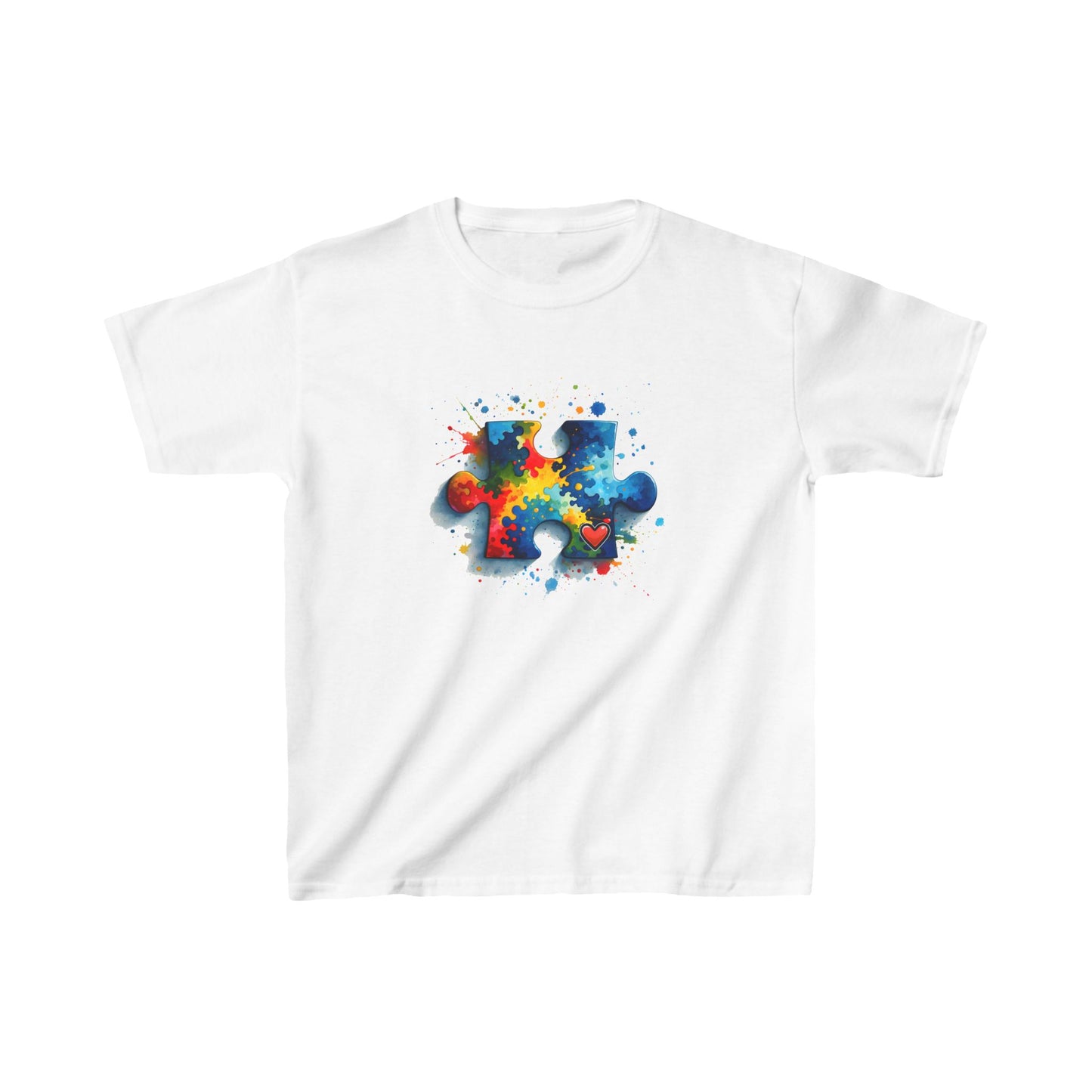 Paint Splatter Puzzle Piece Kids Tee