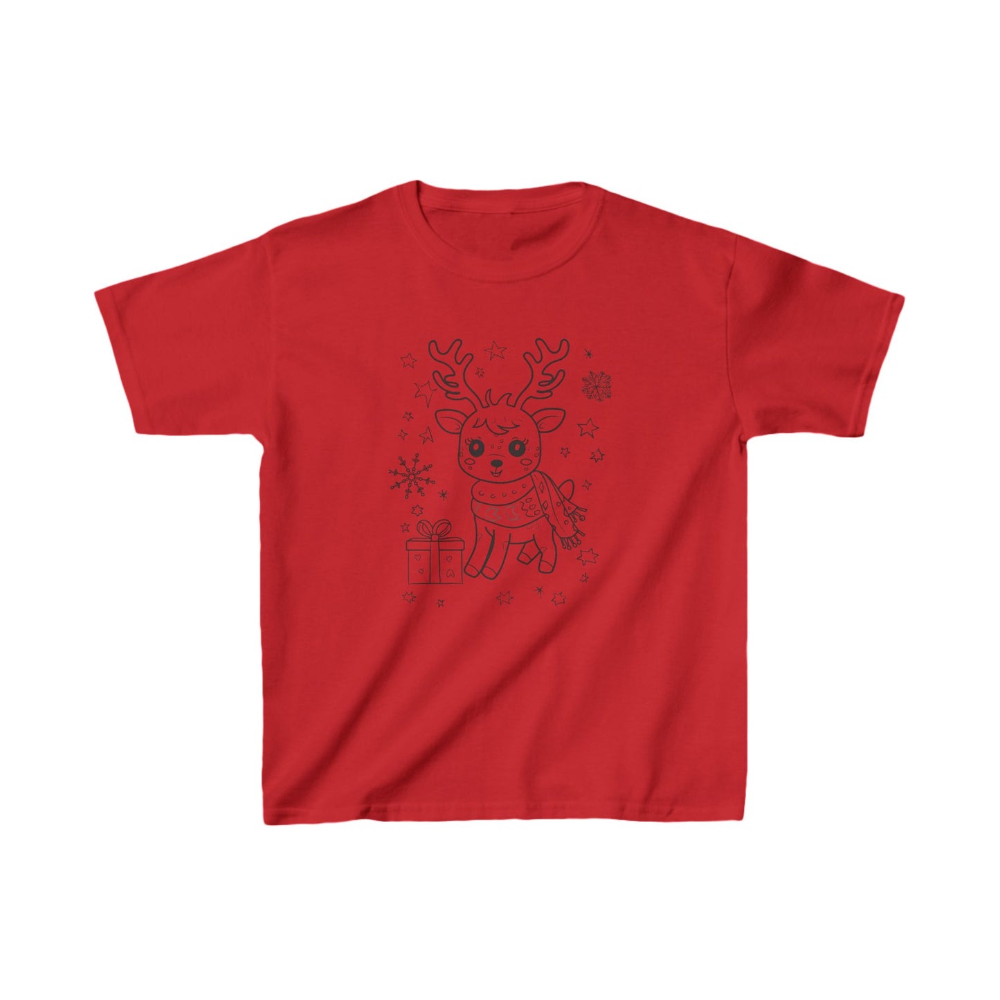 Color Your Christmas Reindeer Kids Tee