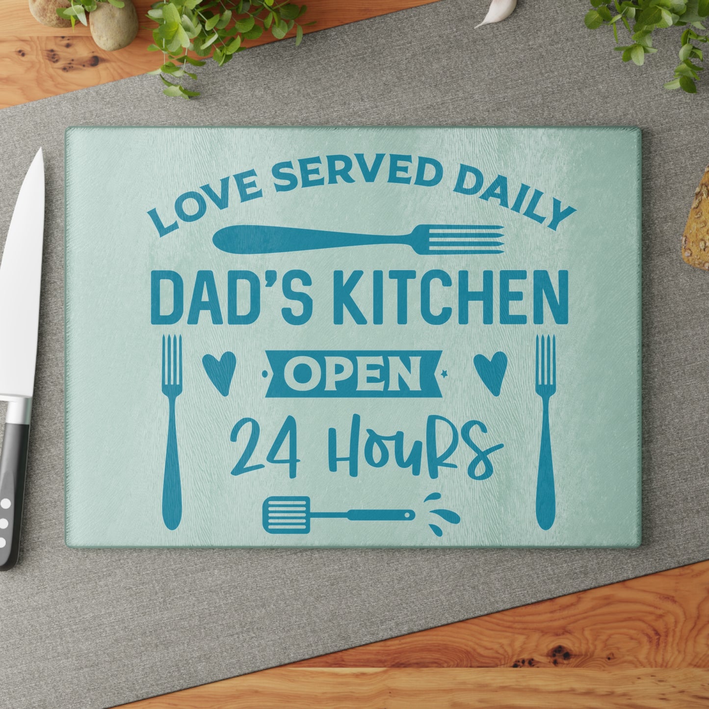 Dad's Kitchen Glass Cutting Board