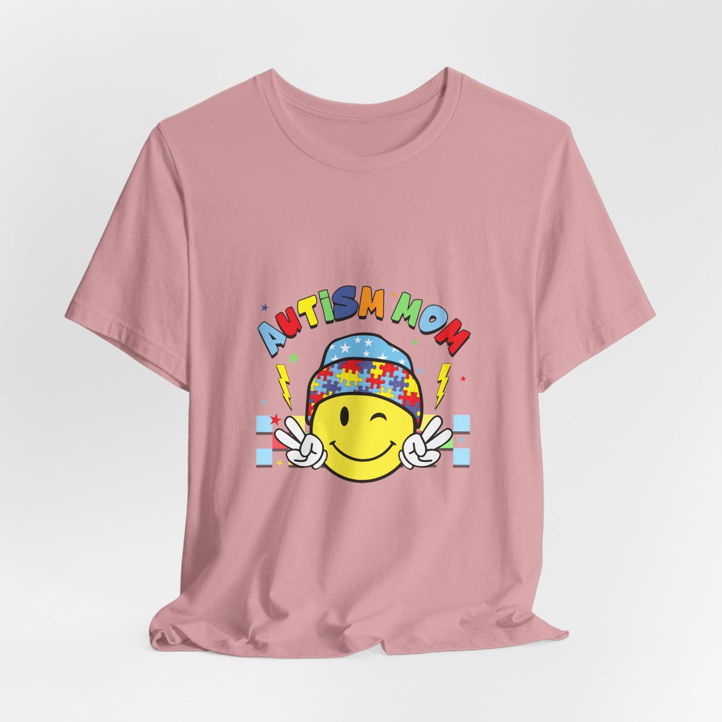 Smiley Face Autism Mom Tee