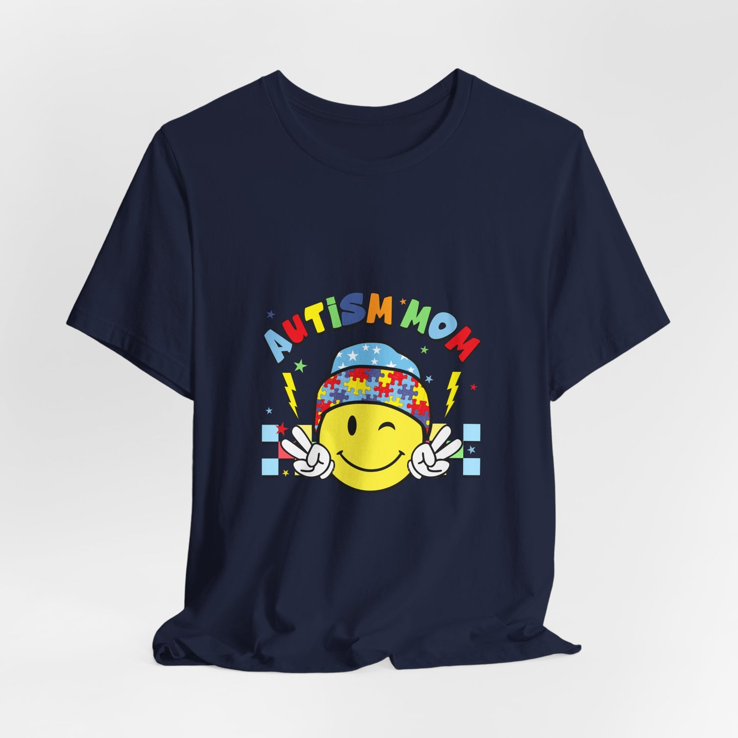 Smiley Face Autism Mom Tee