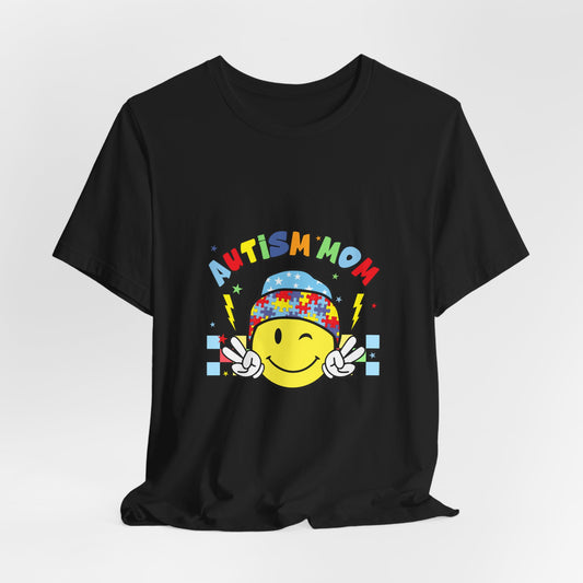 Smiley Face Autism Mom Tee